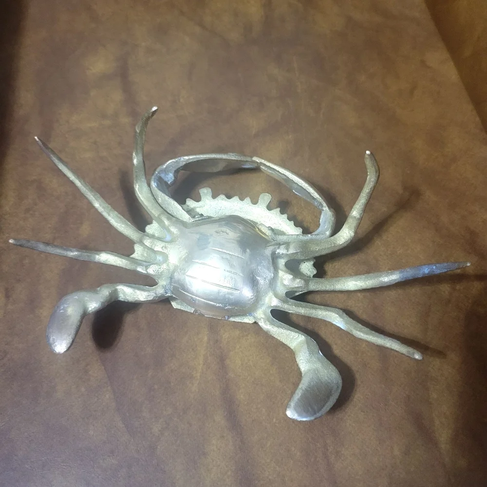 VTG Brass Crab Trinket Box